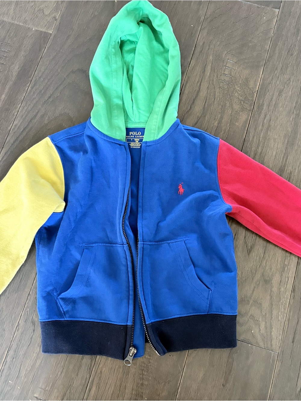 Polo by Ralph Lauren Kids Colorblock Hoodie - Blue/Green/Red/Yellow